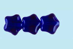 8mm Czech Pressed Glass Star Beads-Cobalt Blue