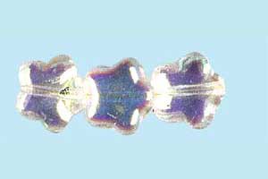 8mm Czech Pressed Glass Star Beads-Crystal AB Aurora Borealis