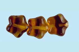 8mm Czech Pressed Glass Star Beads-Tortoise Brown