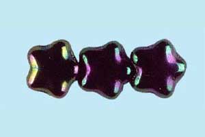 8mm Czech Pressed Glass Star Beads-Purple Iris