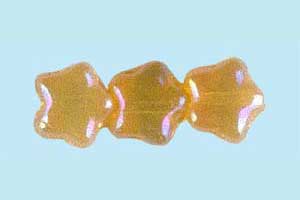 8mm Czech Pressed Glass Star Beads-Beige Opal AB Aurora Borealis