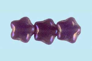 8mm Czech Pressed Glass Star Beads-Purple Opal AB Aurora Borealis