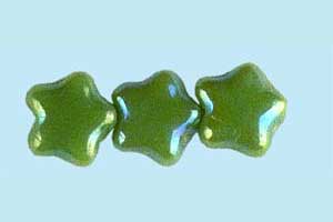 8mm Czech Pressed Stars-OP Light Green AB