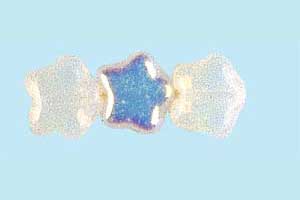 8mm Czech Pressed Glass Star Beads-White Opal AB Aurora Borealis