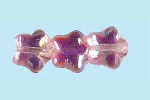 8mm Czech Pressed Glass Star Beads-Alexandrite AB Aurora Borealis