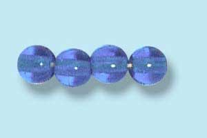 4mm Czech Pressed Round Druk-Capri Blue