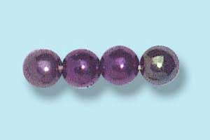 4mm Czech Pressed Round Druk-Purple Iris