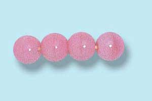 4mm Czech Pressed Round Druk-Opaque Pink