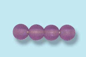 4mm Czech Pressed Round Druk-Frosted Amethyst