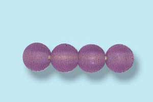 4mm Czech Pressed Round Druk-Frosted Amethyst