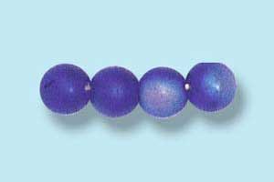4mm Czech Pressed Round Druk-Frosted Cobalt Blue AB