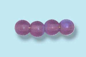 4mm Czech Pressed Round Druk-Frosted Amethyst AB