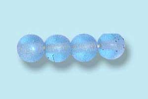 4mm Czech Pressed Round Druk-Frosted Aqua Blue AB