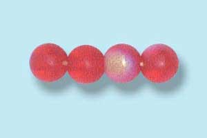 4mm Czech Pressed Round Druk-Frosted Ruby AB