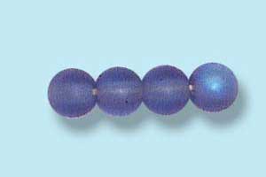 4mm Czech Pressed Round Druk-Frosted Montana Blue AB