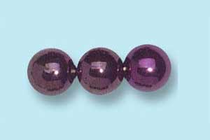 6mm Czech Pressed Round Druk-Purple Iris