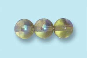 6mm Czech Pressed Round Druk-Olive AB