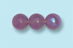 6mm Czech Pressed Round Druk-Purple Opal AB