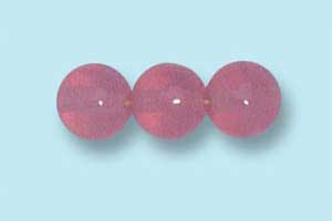 6mm Czech Pressed Round Druk-Pink Opal