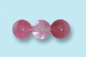 6mm Czech Pressed Round Druk-Cranberry & White