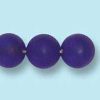 6mm Czech Pressed Glass Round Druk Beads-Frosted Cobalt