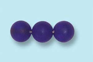 6mm Czech Pressed Glass Round Druk Beads-Frosted Cobalt