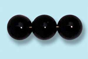 8mm Czech Pressed Round Druk-Black