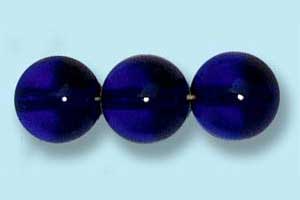 8mm Czech Pressed Round Druk-Cobalt