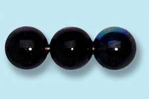 8mm Czech Pressed Glass Round Druk Beads-Jet AB Aurora Borealis