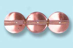 8mm Czech Pressed Glass Round Druk Beads-Rose