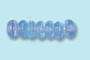 4mm Czech Pressed Glass Rondell Beads-Aqua Blue AB