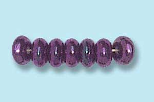 4mm Czech Pressed Glass Rondell Beads-Purple Iris