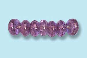 4mm Czech Pressed Glass Rondell Beads-Gold Luster Amethyst Purple