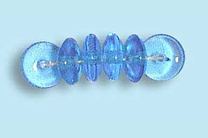 6mm Czech Pressed Glass Rondell Beads-Aqua Blue