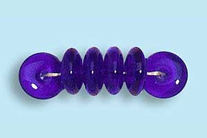 6mm Czech Pressed Glass Rondell Beads-Cobalt