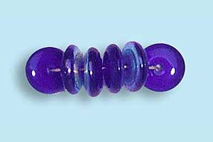6mm Czech Pressed Glass Rondell Beads-Cobalt Blue AB Aurora Borealis