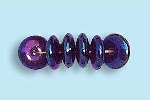 6mm Czech Pressed Glass Rondell Beads-Blue Iris