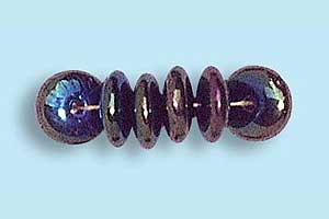 6mm Czech Pressed Glass Rondell Beads-Green Iris