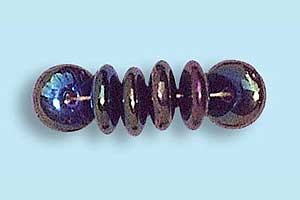 6mm Czech Pressed Glass Rondell Beads-Green Iris