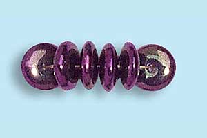 6mm Czech Pressed Glass Rondell Beads-Purple Iris