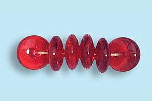 6mm Czech Pressed Glass Rondell Beads-Dark Red Garnet