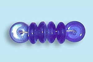 6mm Czech Pressed Glass Rondell Beads-Sapphire AB