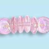 6mm Czech Pressed Glass Rondell Beads-Rose AB Aurora Borealis