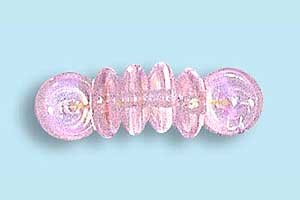 6mm Czech Pressed Glass Rondell Beads-Rose AB Aurora Borealis