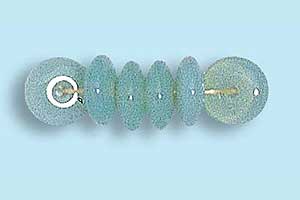 6mm Czech Pressed Glass Rondell Beads-Peridot Opal