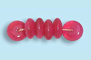 6mm Czech Pressed Glass Rondell Beads-Cranberry Red & White