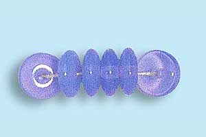 6mm Czech Pressed Glass Rondell Beads-Light Sapphire Opal Blue