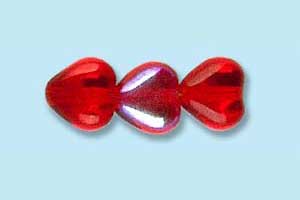 6mm Czech Pressed Hearts-Ruby AB