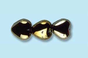 6mm Czech Pressed Glass Heart Beads-Brown Iris