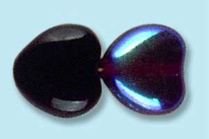 8mm Czech Pressed Glass Heart Beads-Jet AB